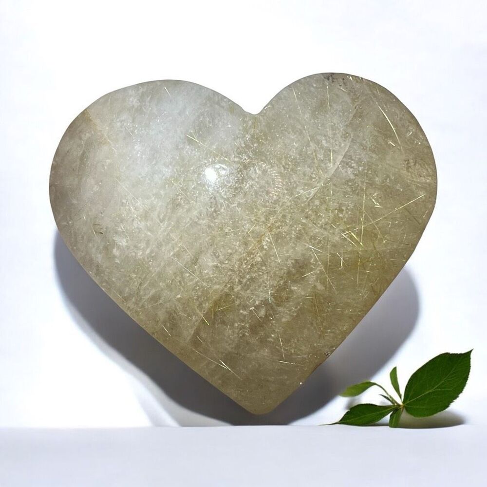 Golden Rutilated Clear Quartz‎ Heart (#3)